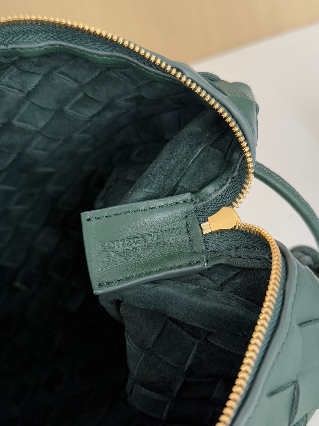 Bottega Veneta Small Loop Camera Bag 680255 Lambskin Dark Green