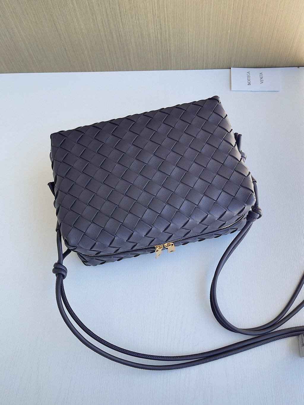 Bottega Veneta Small Loop Camera Bag 680255 Lambskin Dark Purple