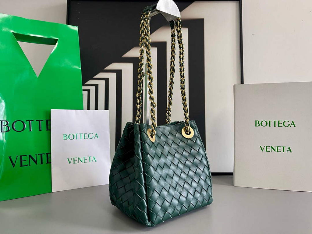 Bottega Veneta Small Parachute Chain Bag 817175 Lambskin Green