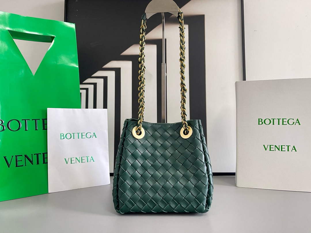 Bottega Veneta Small Parachute Chain Bag 817175 Lambskin Green