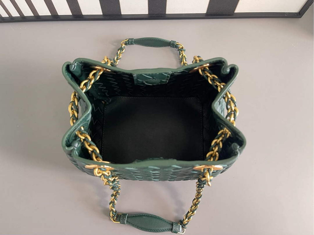 Bottega Veneta Small Parachute Chain Bag 817175 Lambskin Green