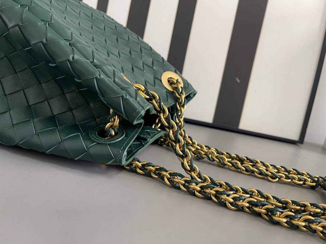Bottega Veneta Small Parachute Chain Bag 817175 Lambskin Green