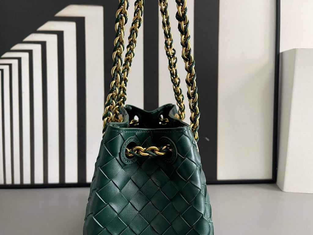 Bottega Veneta Small Parachute Chain Bag 817175 Lambskin Green