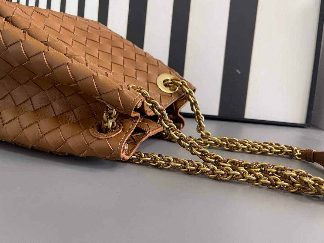 Bottega Veneta Small Parachute Chain Bag 817175 Lambskin Brown