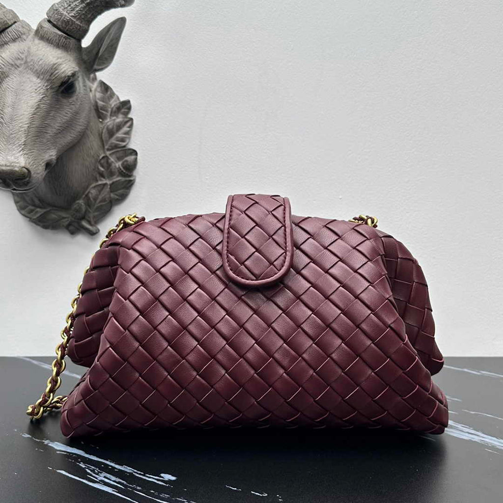 Bottega Veneta Teen Lauren 1980 With Chain 785807 Lambskin Cherry
