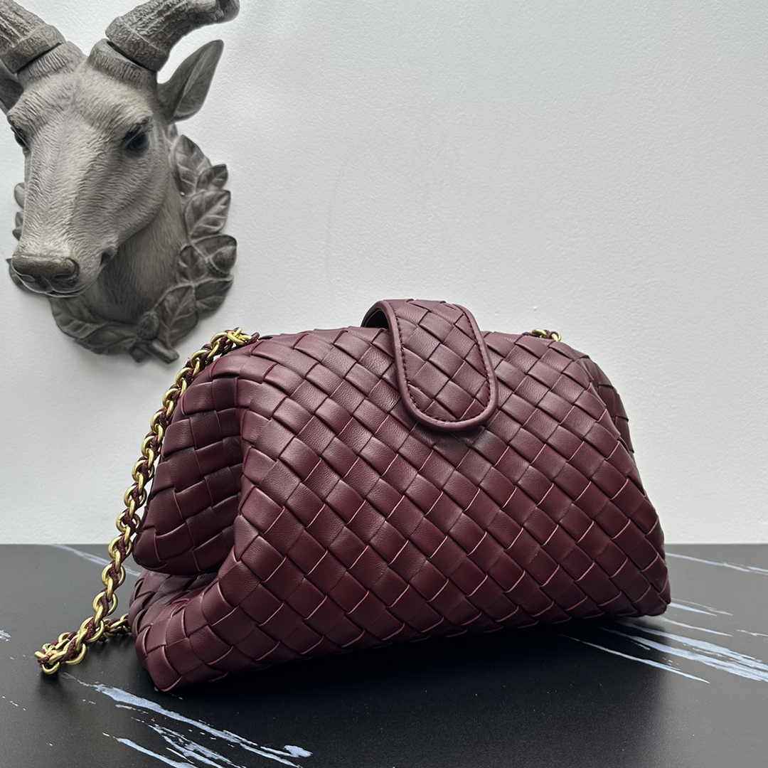 Bottega Veneta Teen Lauren 1980 With Chain 785807 Lambskin Cherry