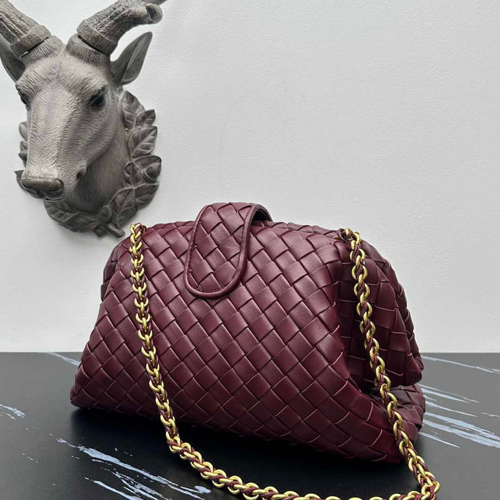Bottega Veneta Teen Lauren 1980 With Chain 785807 Lambskin Cherry