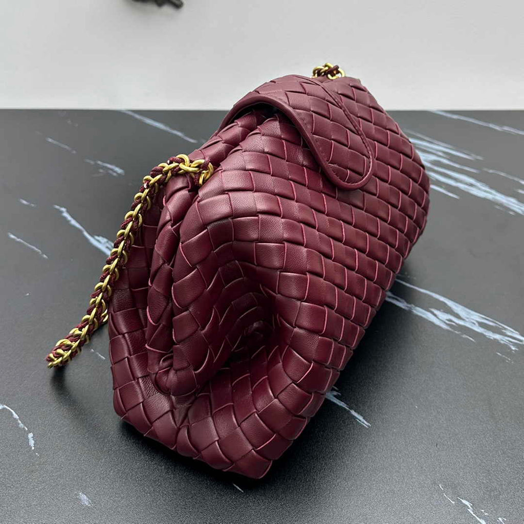 Bottega Veneta Teen Lauren 1980 With Chain 785807 Lambskin Cherry