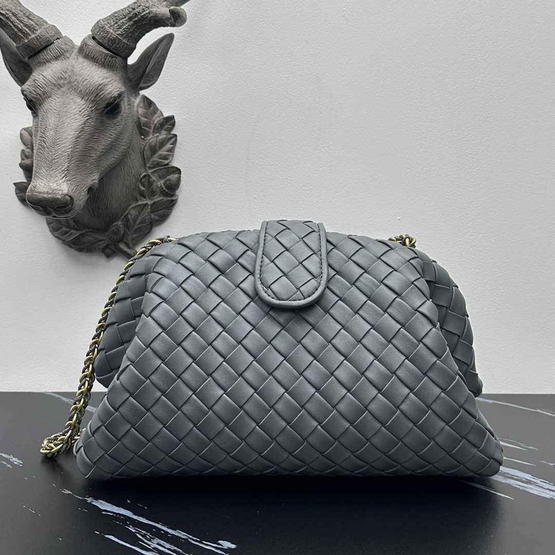 Bottega Veneta Teen Lauren 1980 With Chain 785807 Lambskin Gray