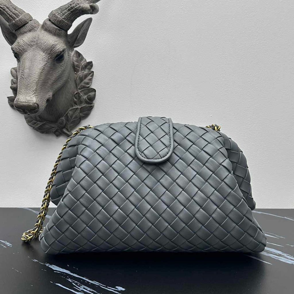 Bottega Veneta Teen Lauren 1980 With Chain 785807 Lambskin Gray