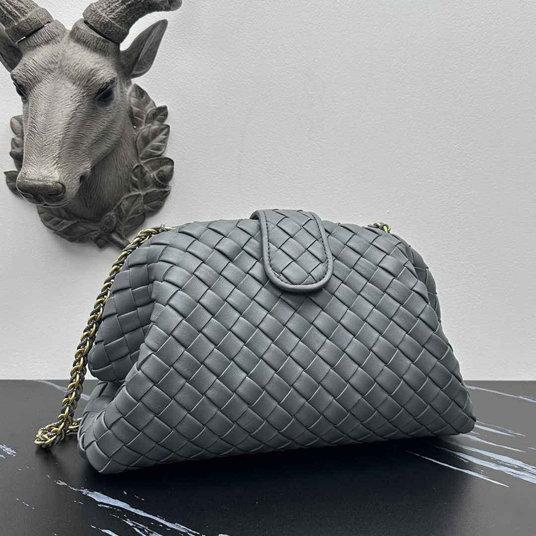 Bottega Veneta Teen Lauren 1980 With Chain 785807 Lambskin Gray