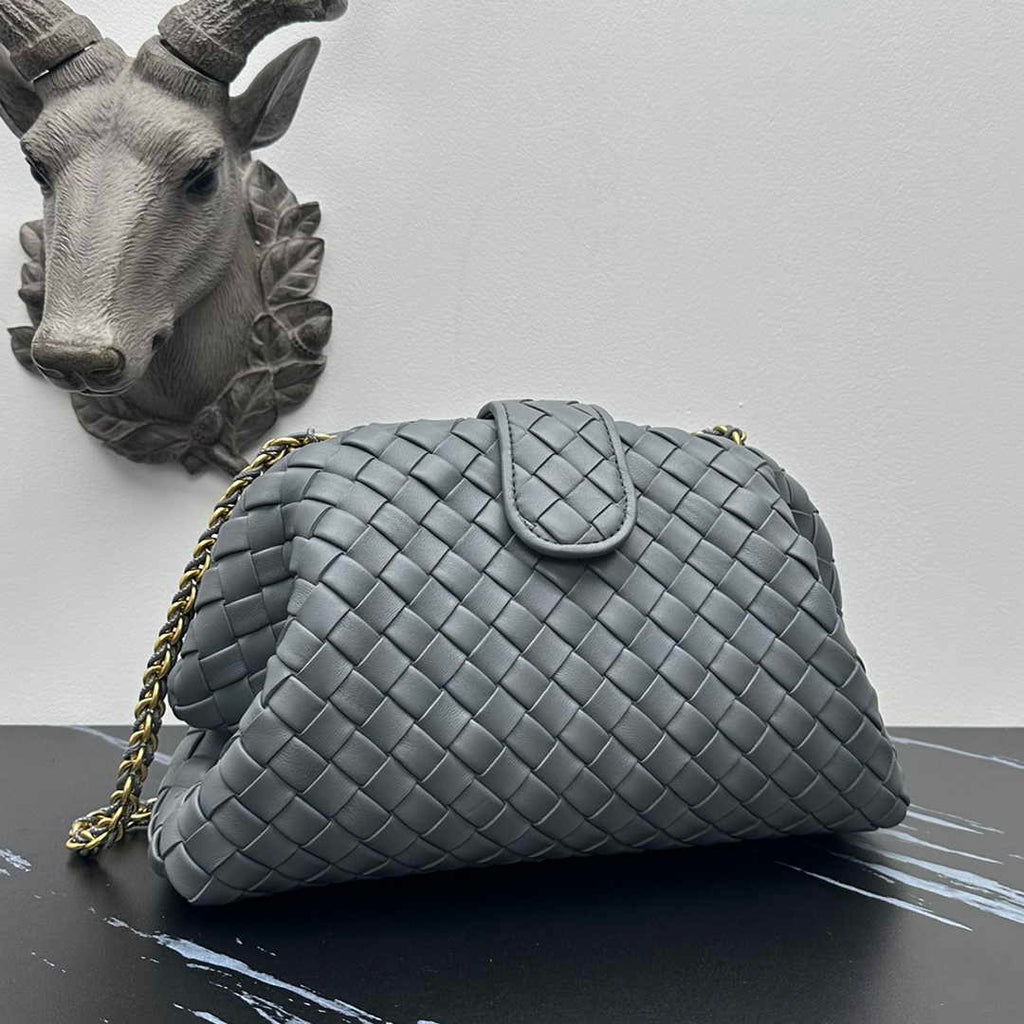 Bottega Veneta Teen Lauren 1980 With Chain 785807 Lambskin Gray