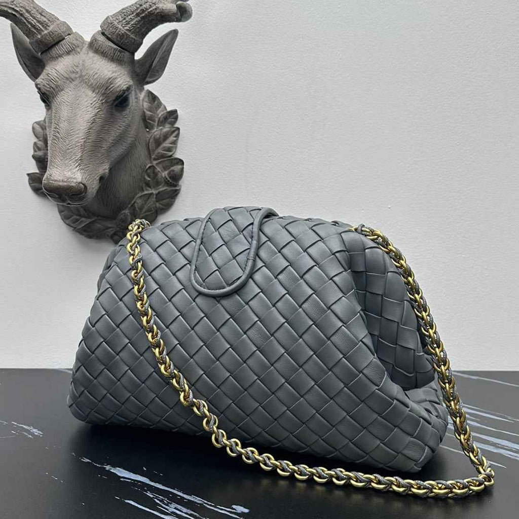 Bottega Veneta Teen Lauren 1980 With Chain 785807 Lambskin Gray