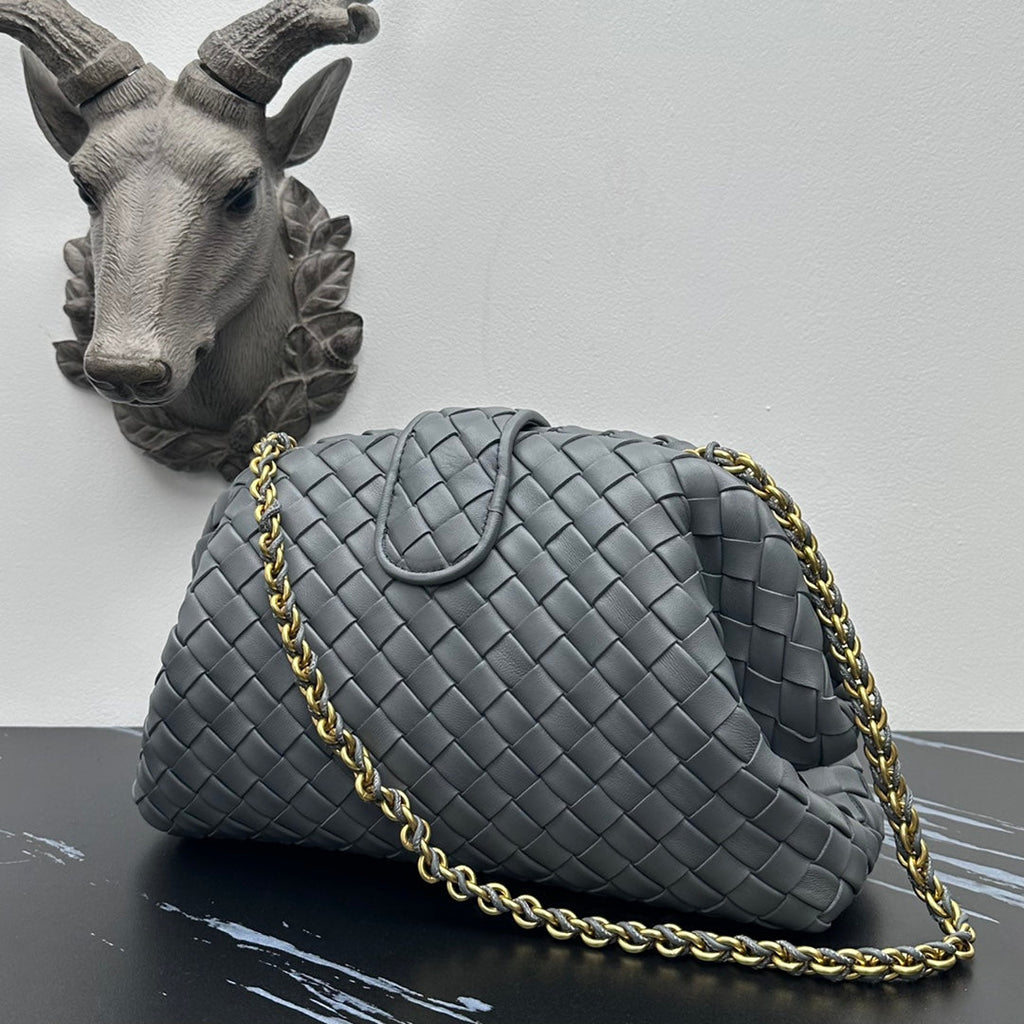 Bottega Veneta Teen Lauren 1980 With Chain 785807 Lambskin Gray