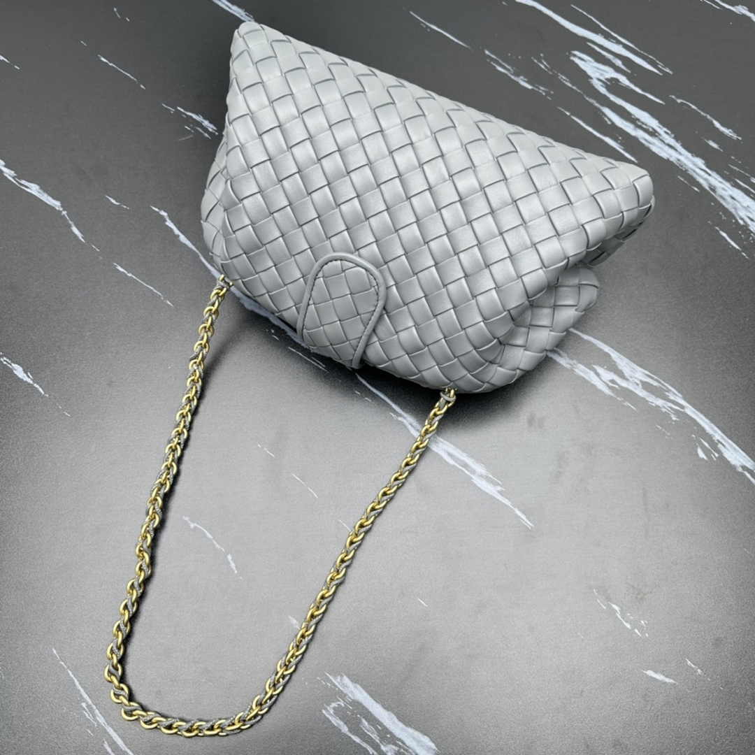 Bottega Veneta Teen Lauren 1980 With Chain 785807 Lambskin Gray