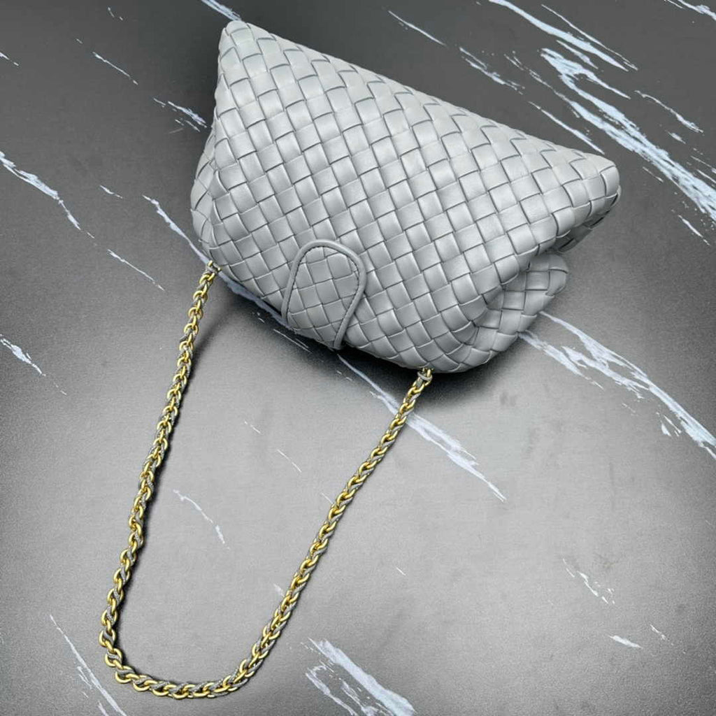 Bottega Veneta Teen Lauren 1980 With Chain 785807 Lambskin Gray
