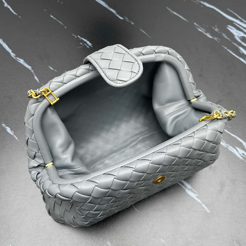 Bottega Veneta Teen Lauren 1980 With Chain 785807 Lambskin Gray