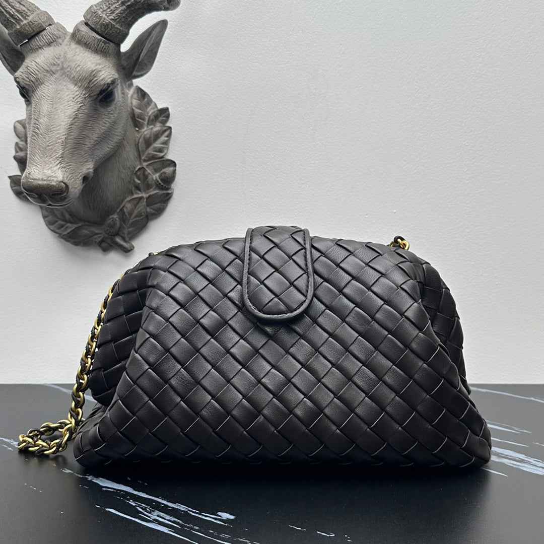 Bottega Veneta Teen Lauren 1980 With Chain 785807 Lambskin Black