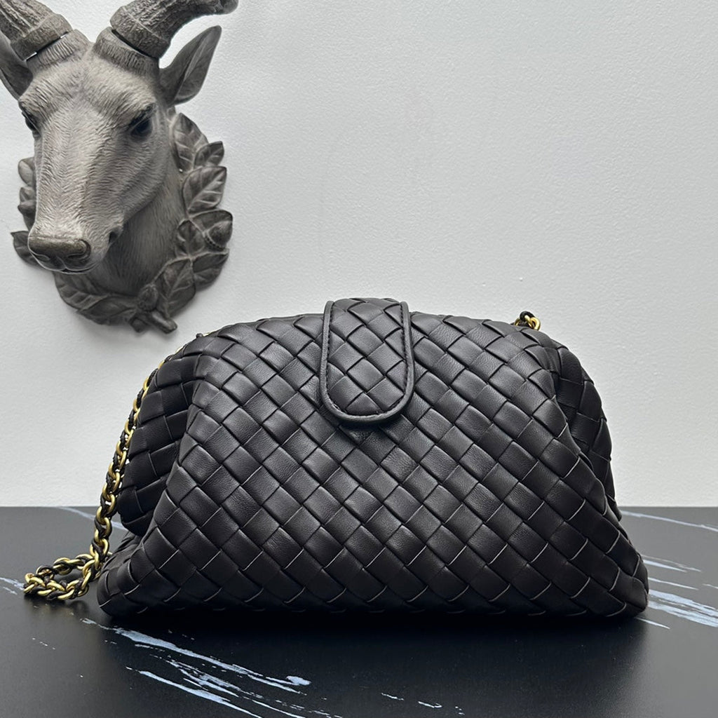 Bottega Veneta Teen Lauren 1980 With Chain 785807 Lambskin Black