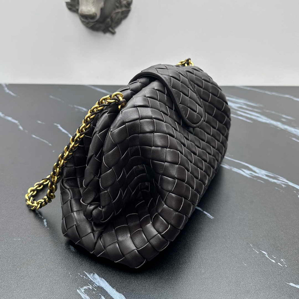 Bottega Veneta Teen Lauren 1980 With Chain 785807 Lambskin Black