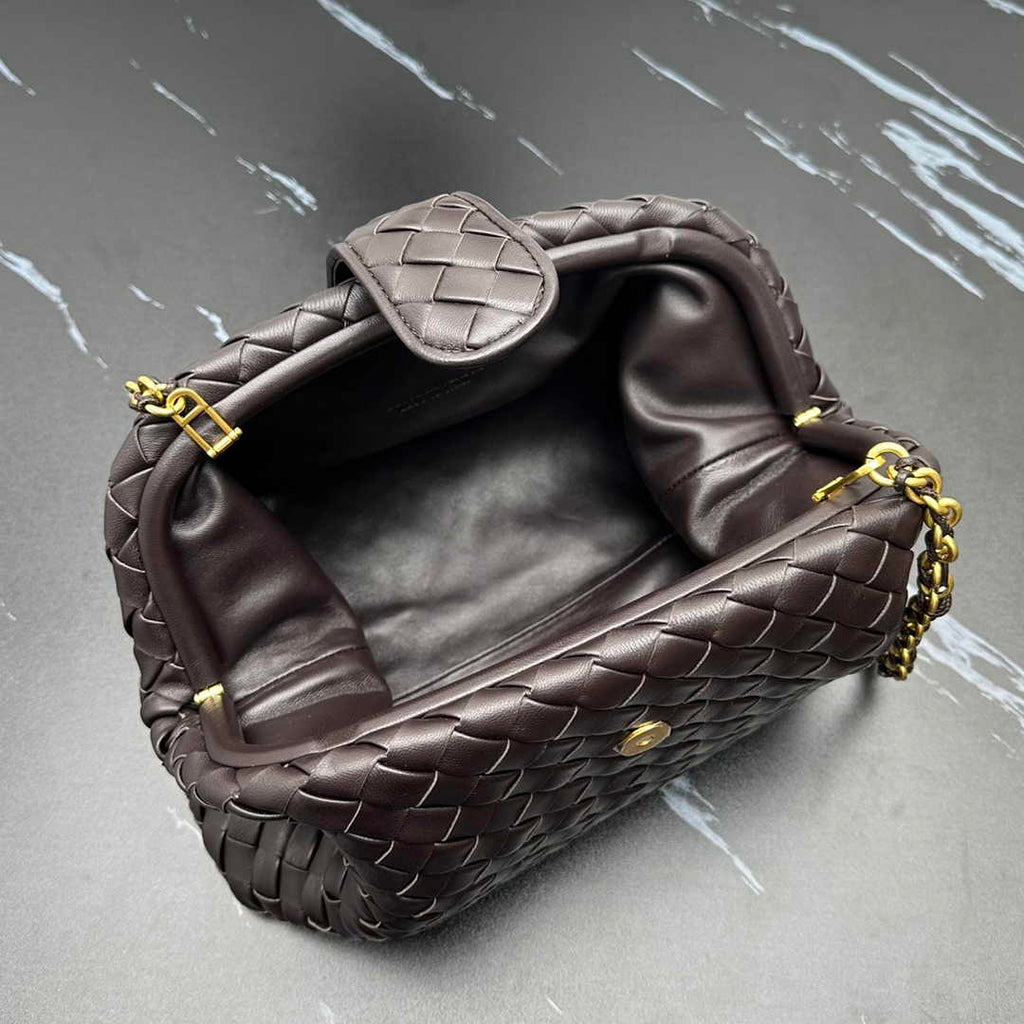 Bottega Veneta Teen Lauren 1980 With Chain 785807 Lambskin Black