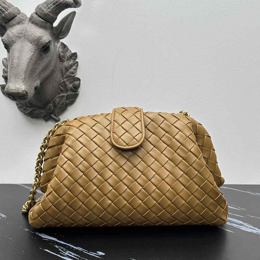 Bottega Veneta Teen Lauren 1980 With Chain 785807 Lambskin Dark Beige