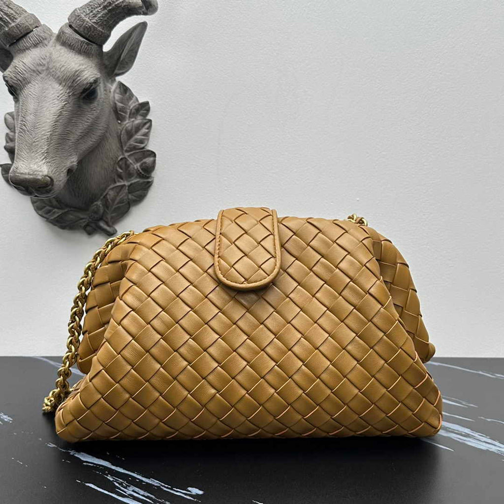 Bottega Veneta Teen Lauren 1980 With Chain 785807 Lambskin Dark Beige