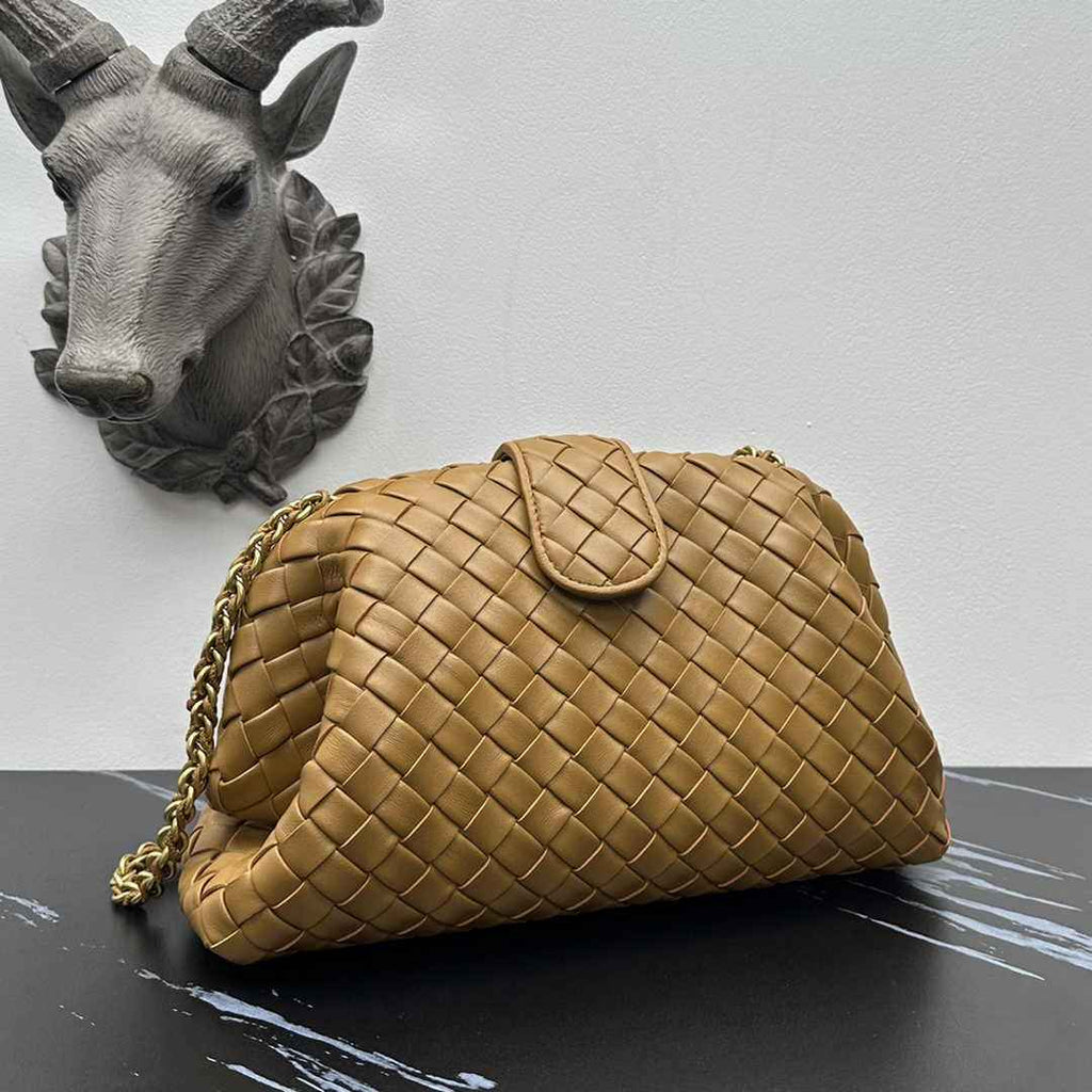 Bottega Veneta Teen Lauren 1980 With Chain 785807 Lambskin Dark Beige
