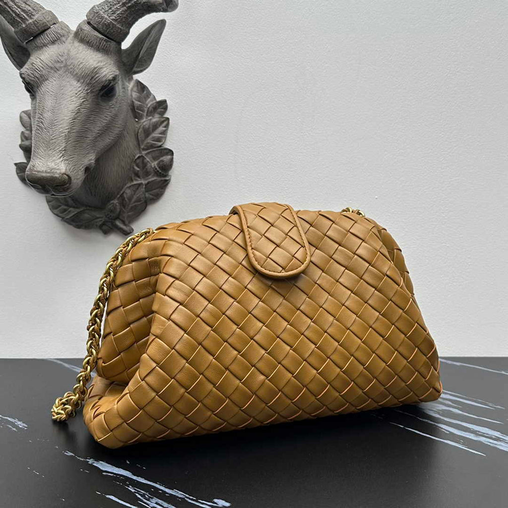 Bottega Veneta Teen Lauren 1980 With Chain 785807 Lambskin Dark Beige