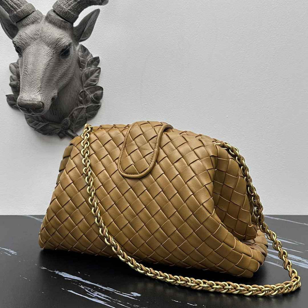 Bottega Veneta Teen Lauren 1980 With Chain 785807 Lambskin Dark Beige
