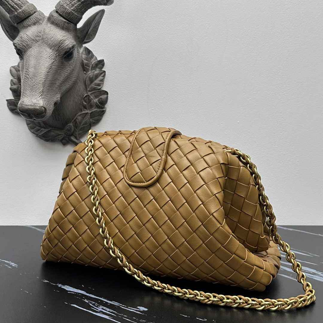 Bottega Veneta Teen Lauren 1980 With Chain 785807 Lambskin Dark Beige