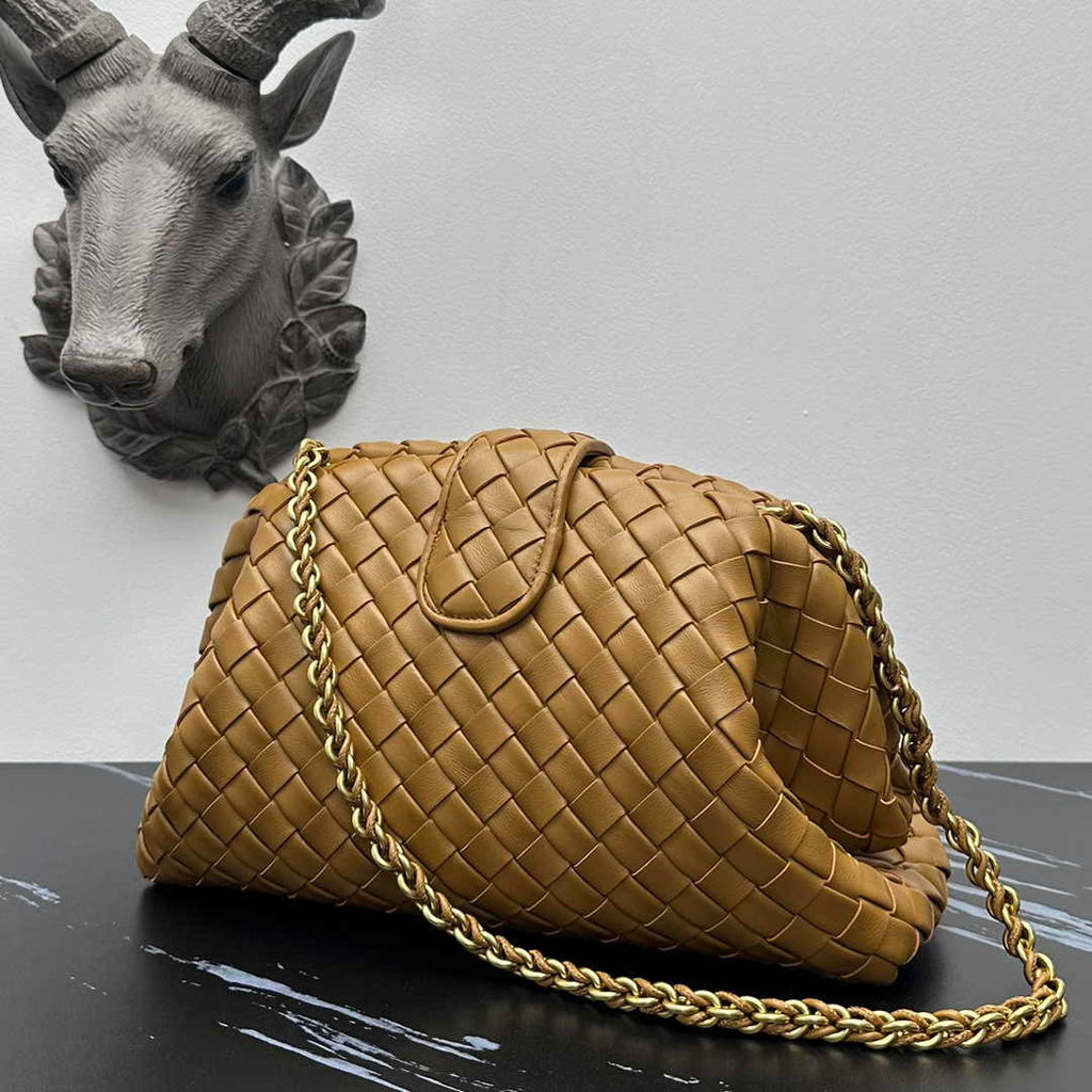 Bottega Veneta Teen Lauren 1980 With Chain 785807 Lambskin Dark Beige