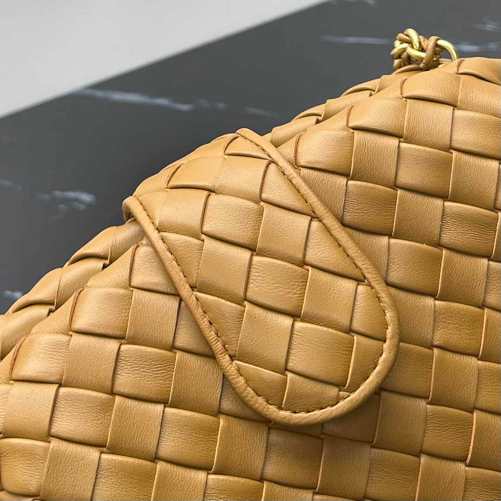 Bottega Veneta Teen Lauren 1980 With Chain 785807 Lambskin Dark Beige