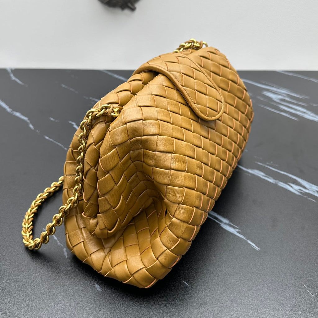 Bottega Veneta Teen Lauren 1980 With Chain 785807 Lambskin Dark Beige