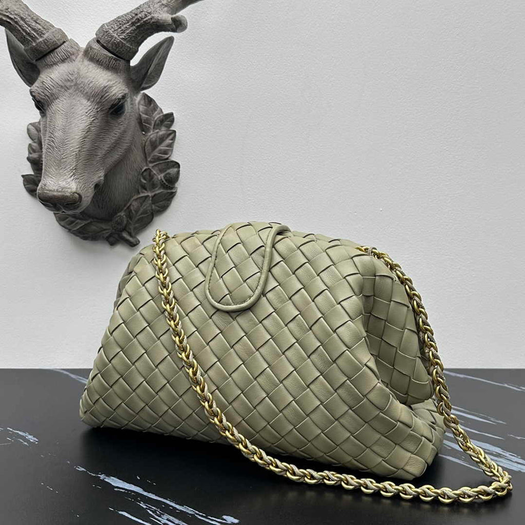 Bottega Veneta Teen Lauren 1980 With Chain 785807 Lambskin Light Green