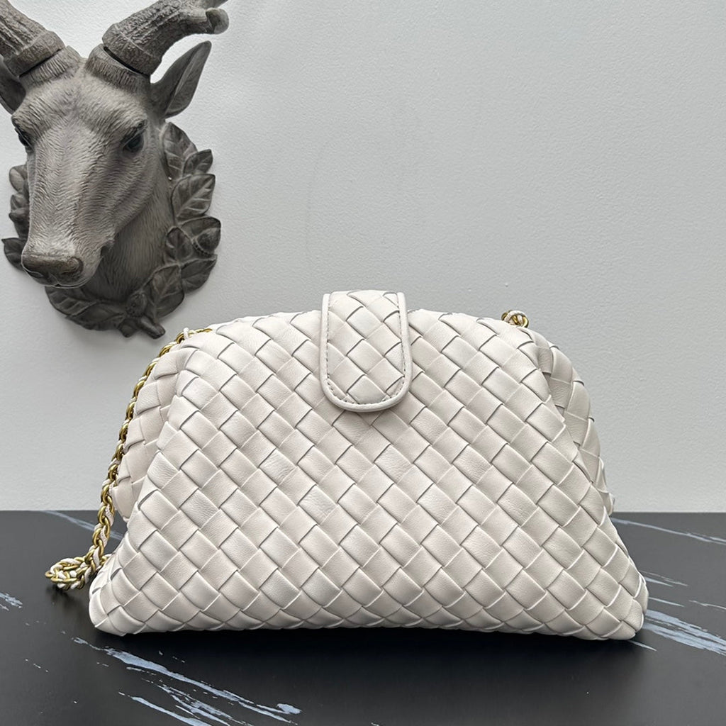 Bottega Veneta Teen Lauren 1980 With Chain 785807 Lambskin White