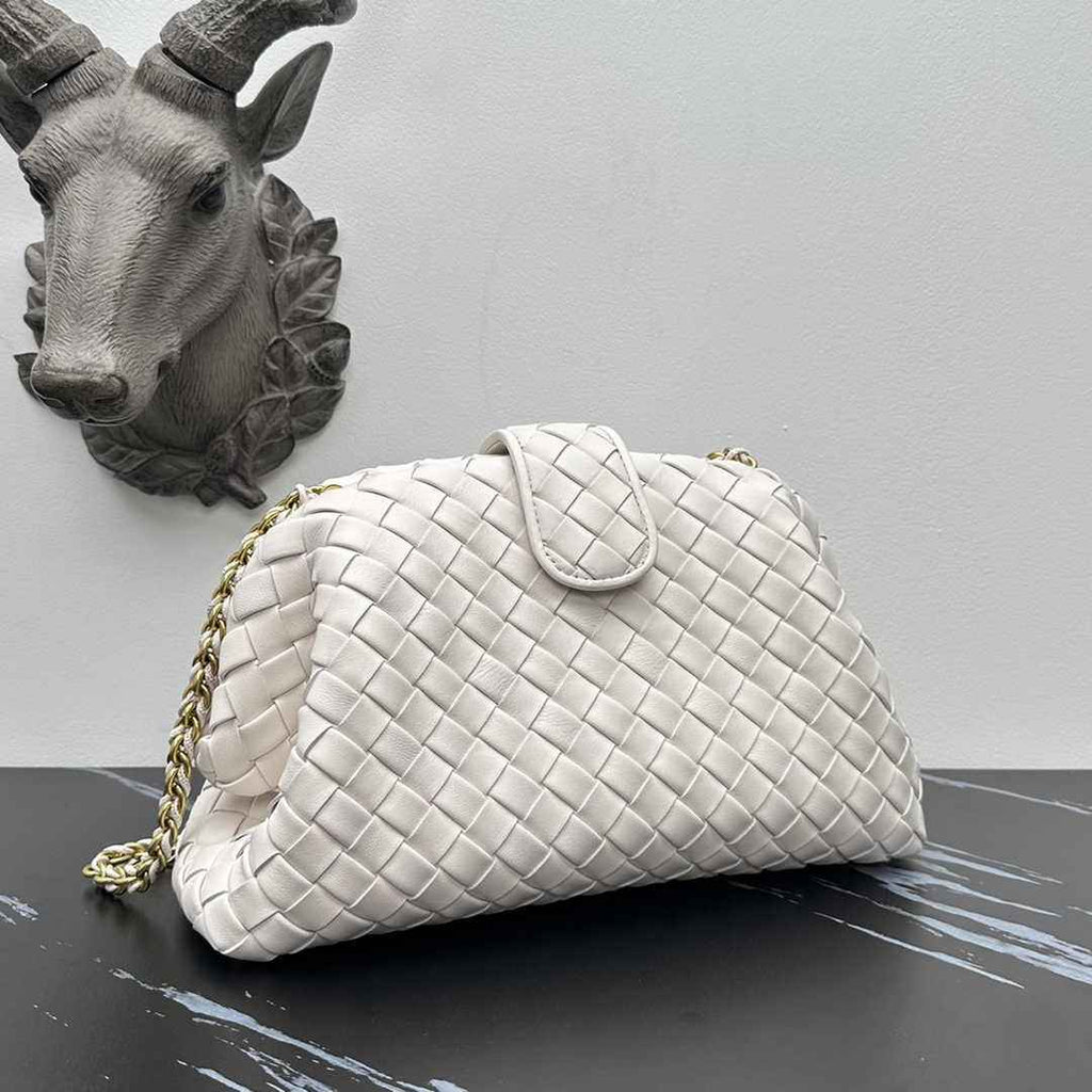 Bottega Veneta Teen Lauren 1980 With Chain 785807 Lambskin White