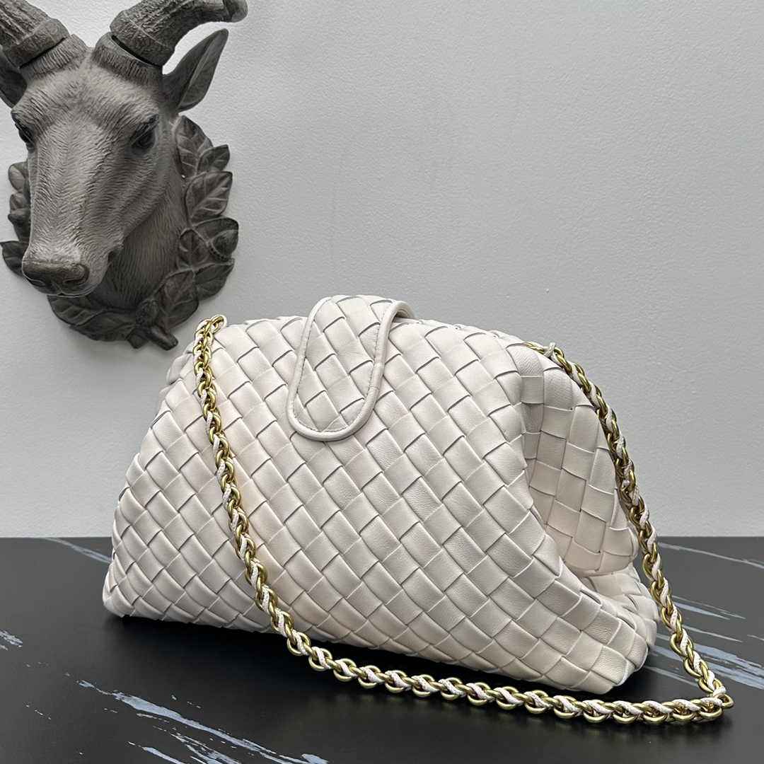 Bottega Veneta Teen Lauren 1980 With Chain 785807 Lambskin White