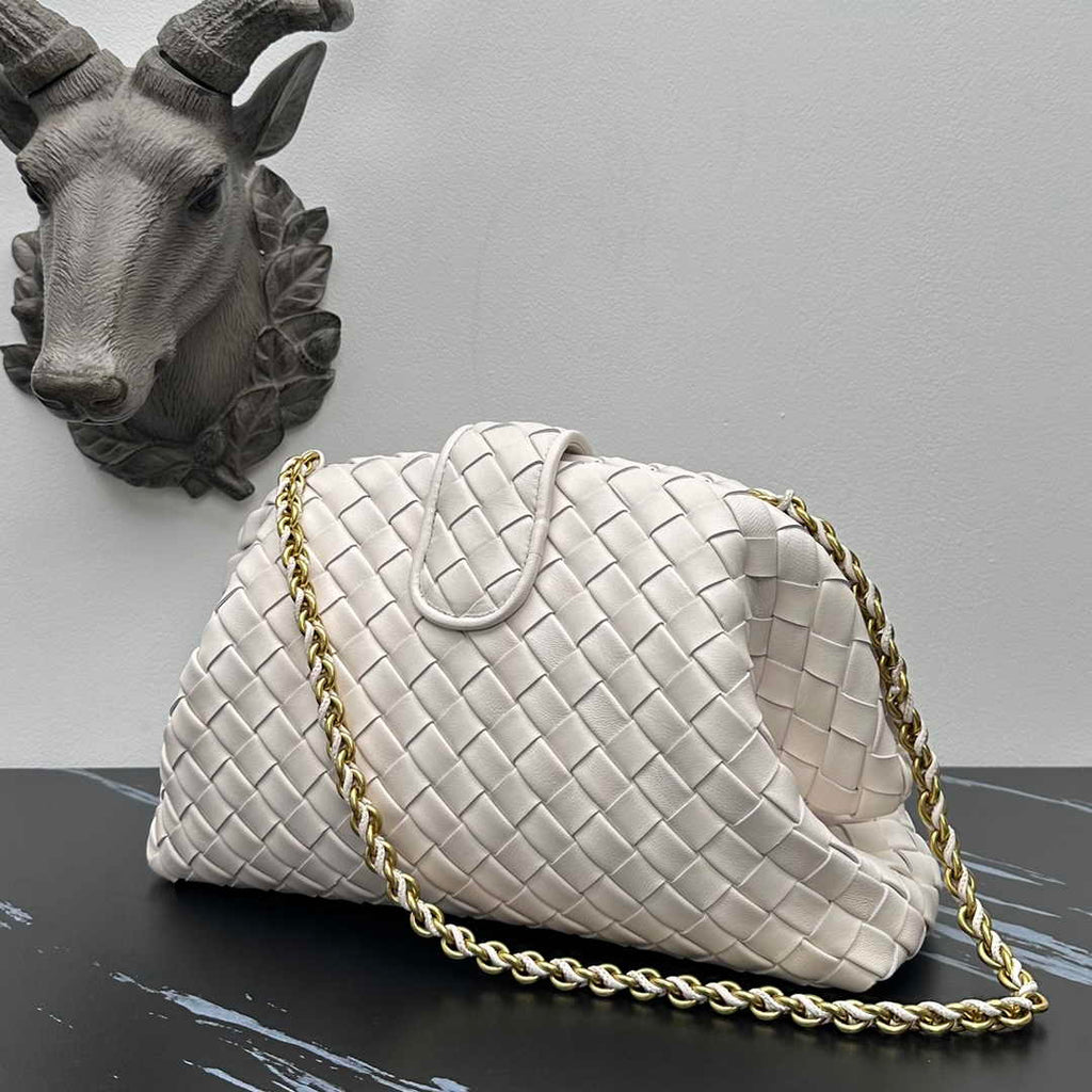 Bottega Veneta Teen Lauren 1980 With Chain 785807 Lambskin White