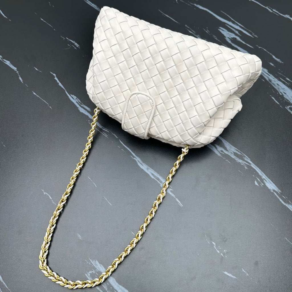 Bottega Veneta Teen Lauren 1980 With Chain 785807 Lambskin White