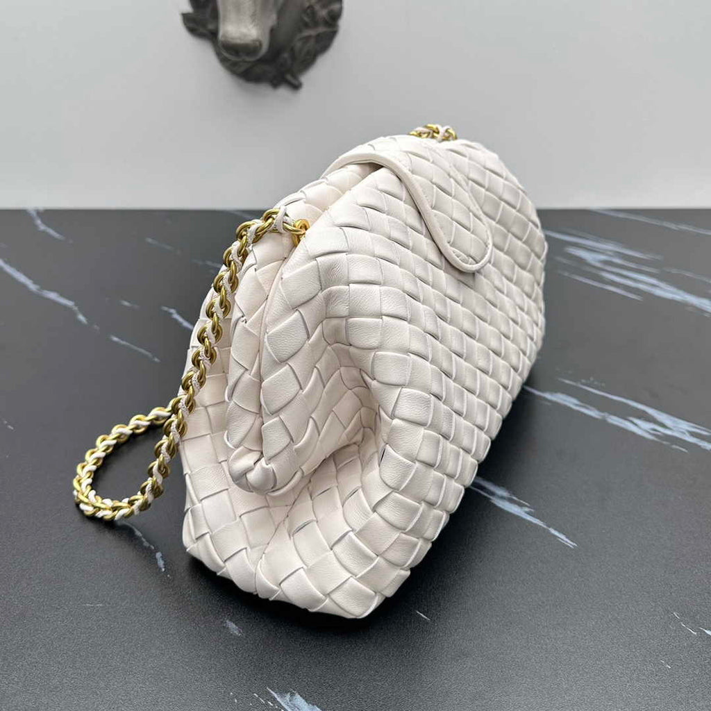 Bottega Veneta Teen Lauren 1980 With Chain 785807 Lambskin White