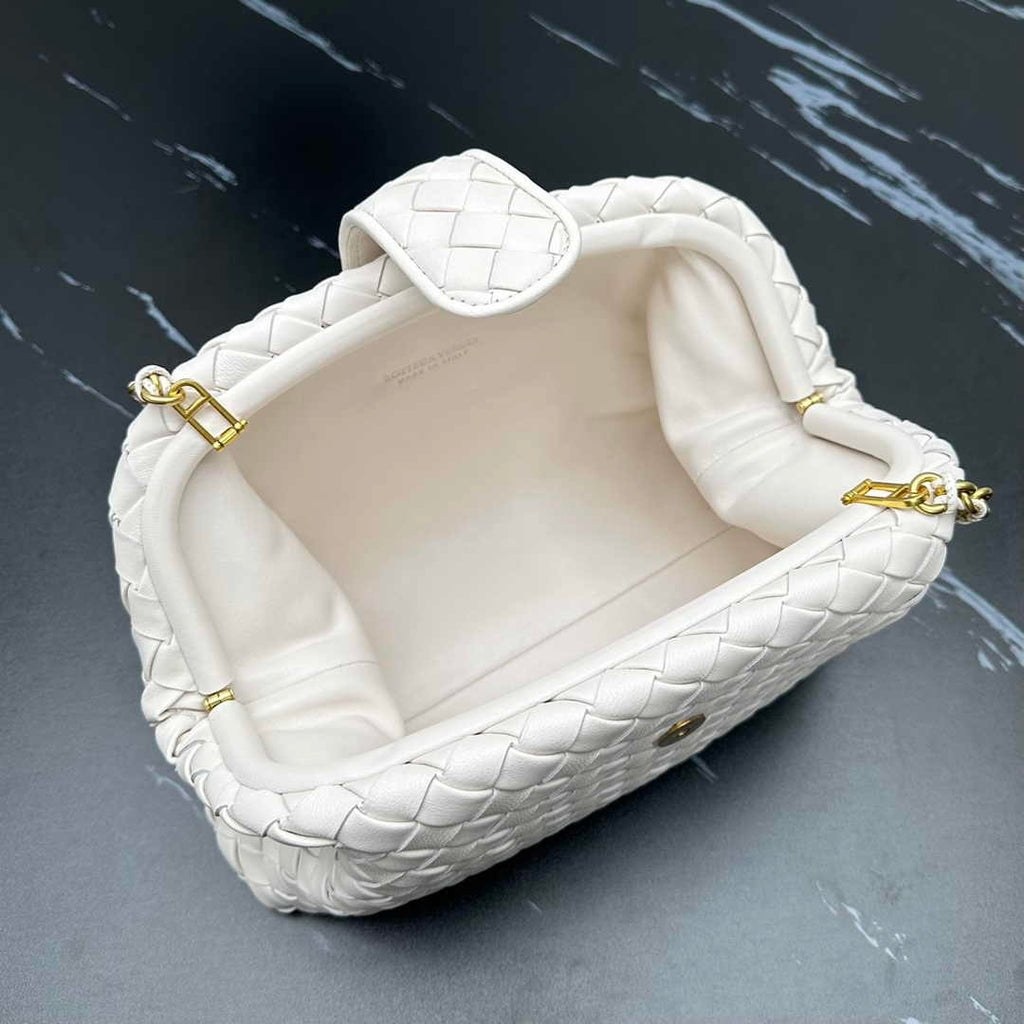 Bottega Veneta Teen Lauren 1980 With Chain 785807 Lambskin White