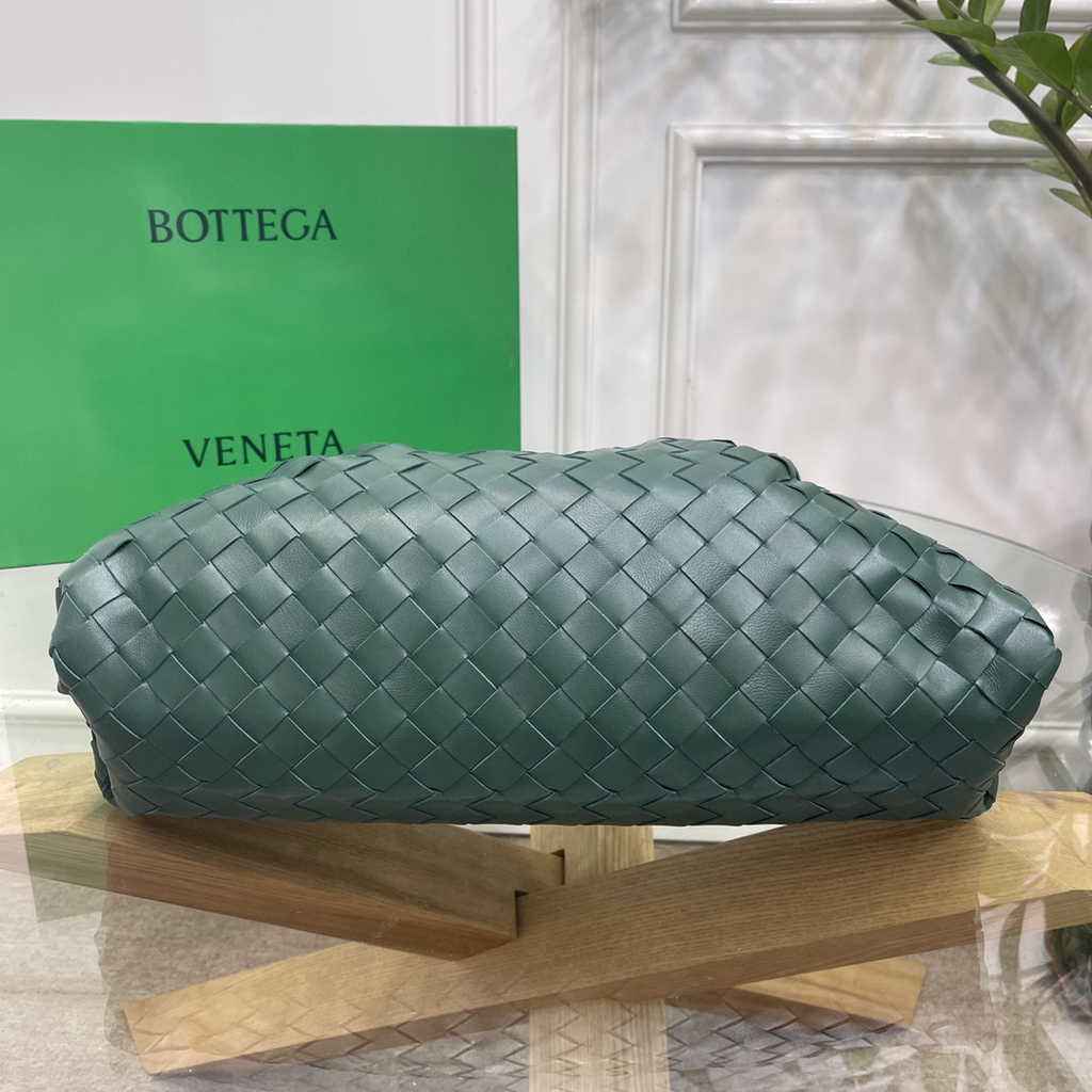 Bottega Veneta Teen Pouch 576175 Dark Green Leather