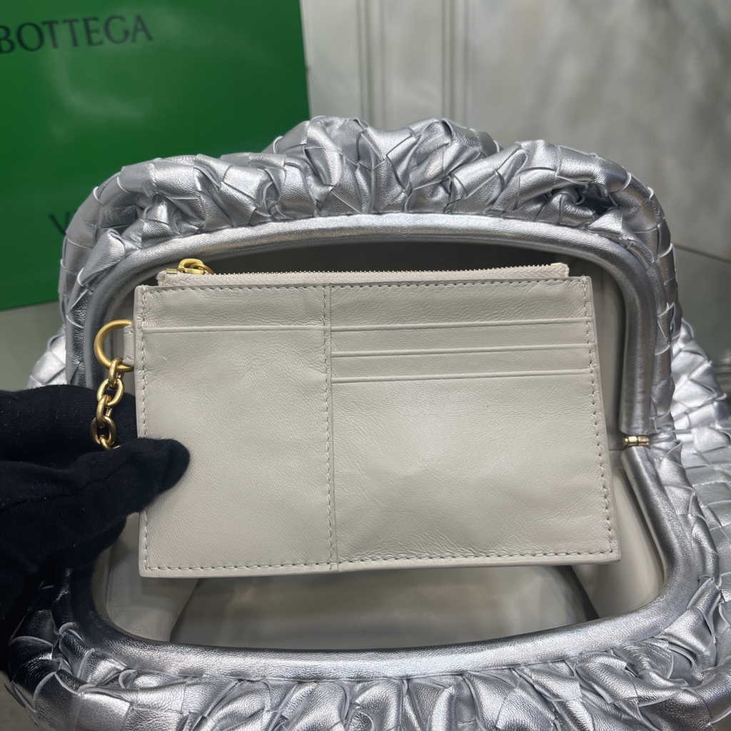 Bottega Veneta Teen Pouch 576175 Silver