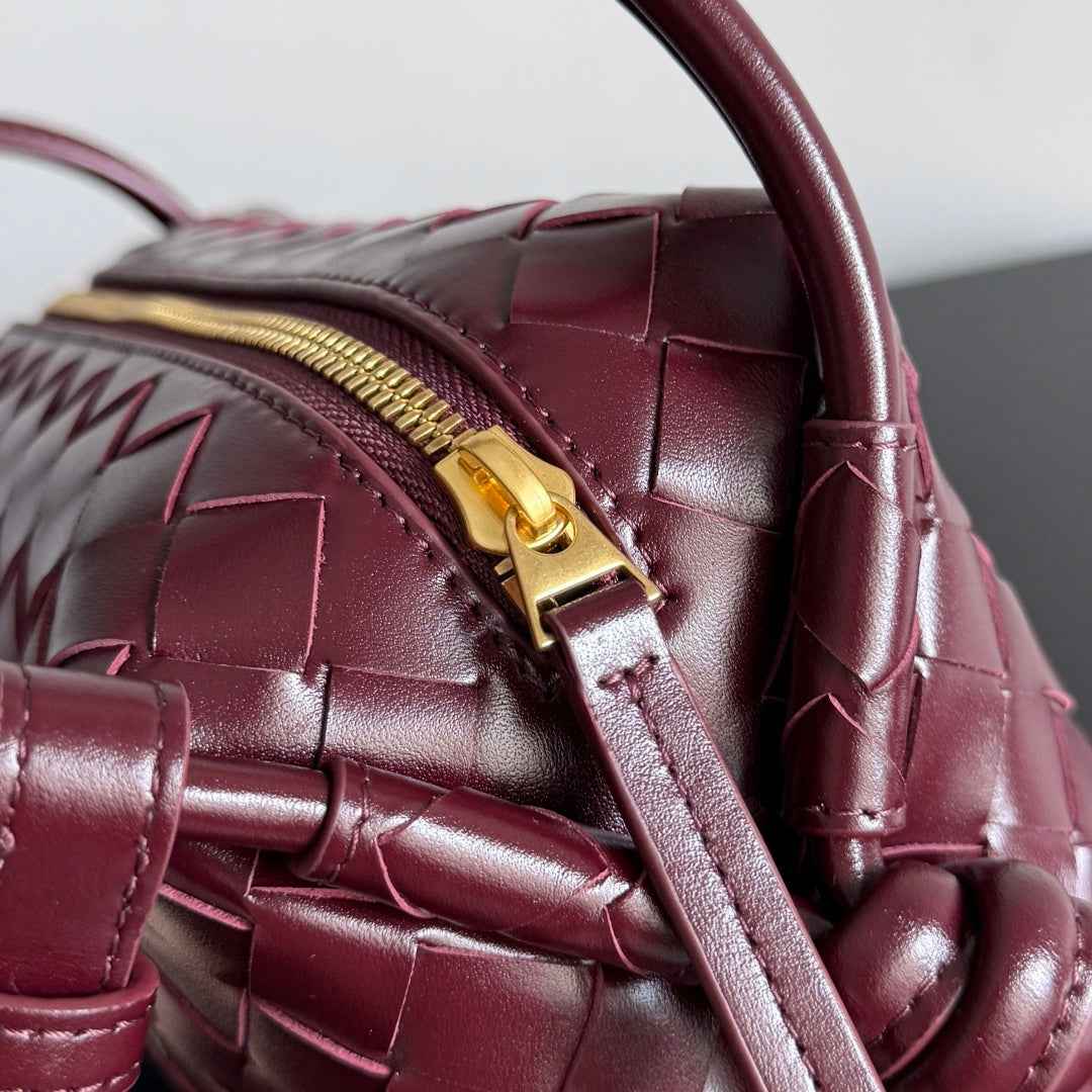 Bottega Veneta Top Handle Loop Bag 796615 in Wine Red