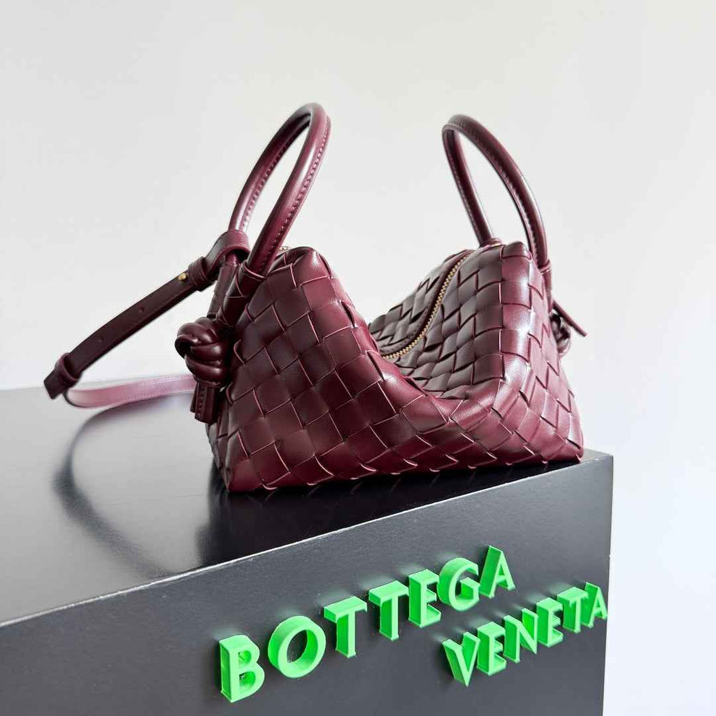 Bottega Veneta Top Handle Loop Bag 796615 in Wine Red