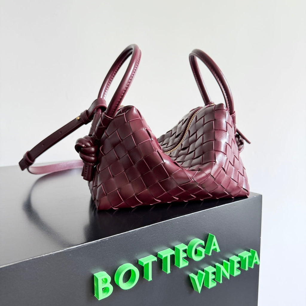 Bottega Veneta Top Handle Loop Bag 796615 in Wine Red
