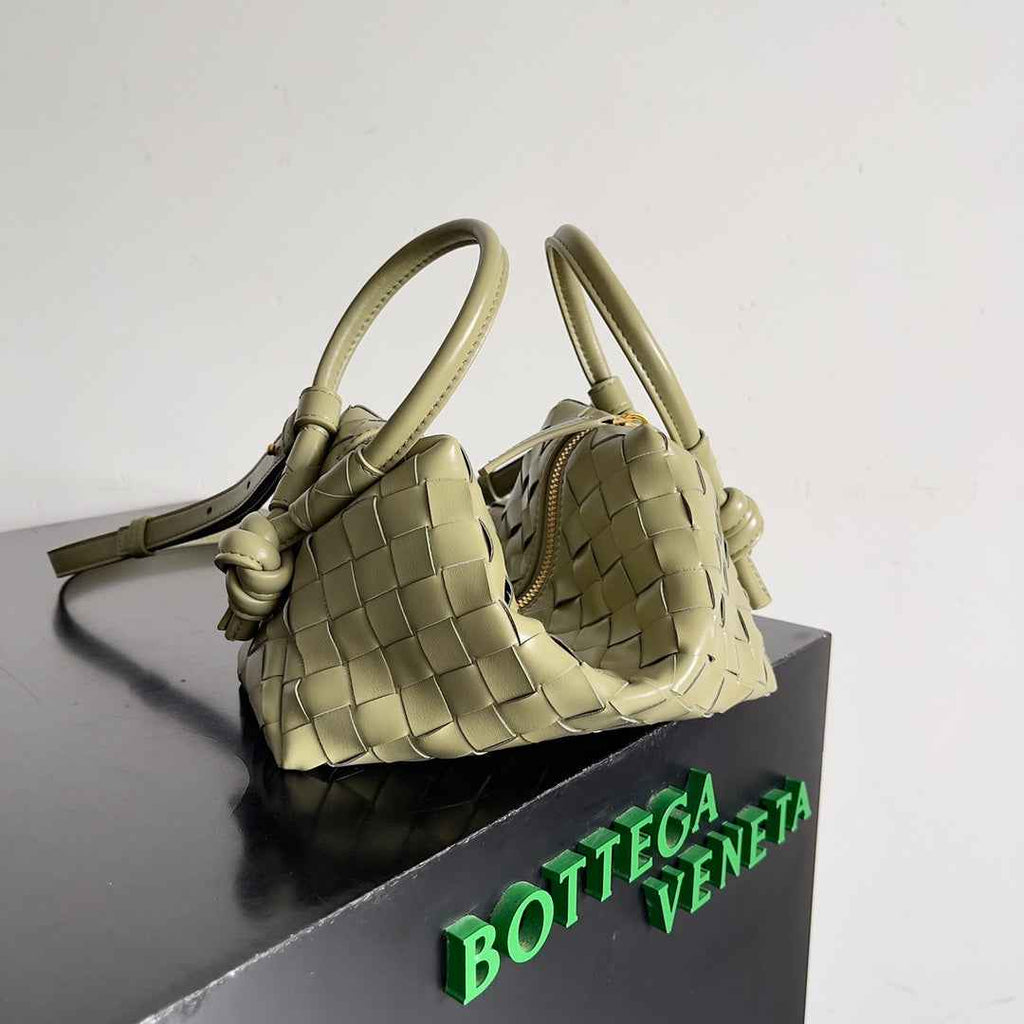 Bottega Veneta Top Handle Loop Bag 796615 in Light Green Leather