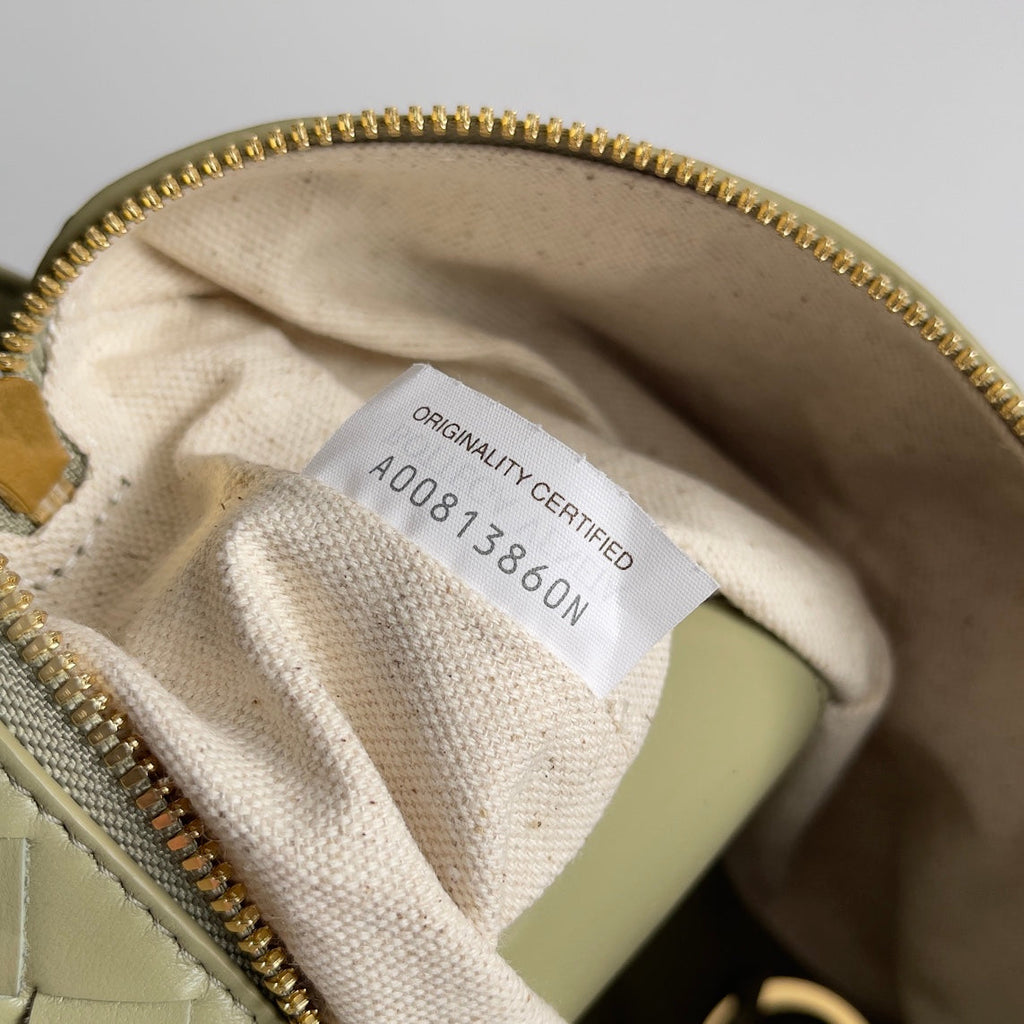 Bottega Veneta Top Handle Loop Bag 796615 in Light Green Leather