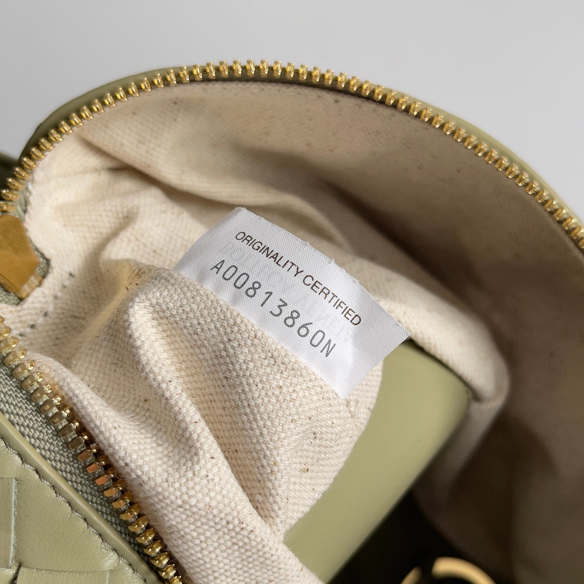 Bottega Veneta Top Handle Loop Bag 796615 in Light Green Leather